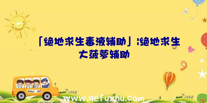 「绝地求生毒液辅助」|绝地求生大菠萝辅助